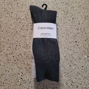 Calvin Klein Mens 4 Pairs Ribbed Lightweight Crew Trouser Dress Socks OSFM NWT